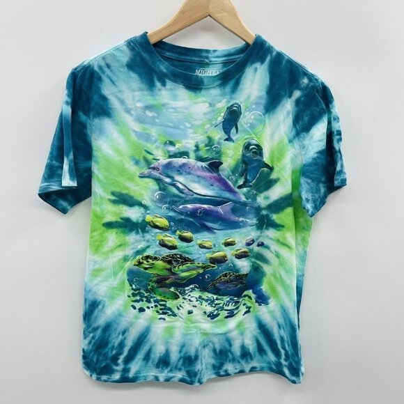 Mighty Fine Target Womens Small Tie Dye Ocean Life Short Sleeve Graphic Tee 2132 - Picture 2 of 6